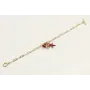 Pulsera cadena ovalos dorado mate con colgante con