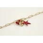 Pulsera cadena ovalos dorado mate con colgante con