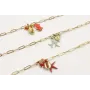 Pulsera cadena ovalos dorado mate con colgante con