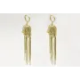Pendientes medusa dorado mate. Largo 8cm.