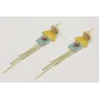 Pendientes perno concha con brillo coral, colgante