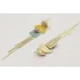 Pendientes perno concha con brillo coral, colgante