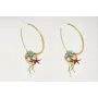 Pendientes aros planos dorado mate con medusa,cang