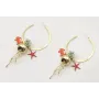 Pendientes aros planos dorado mate con medusa,cang
