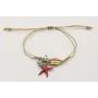 Pulsera hilo fino dorado con nudo serpiente, conch