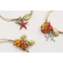 Pulsera hilo fino dorado con nudo serpiente, conch