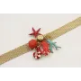 Pulsera cadena tira plana dorada mate con cangrejo