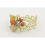 Brazalete coral dorado mate con semicirculo mostaz