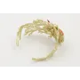 Brazalete coral dorado mate con semicirculo mostaz