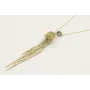 Collar cadena cordón dorado mate con medusa y burr