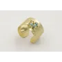Anillo base labrada dorada mate con piedras turque