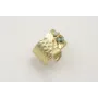 Anillo base labrada dorada mate con piedras turque
