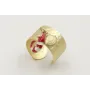 Anillo base labrada dorada mate con ganba esmaltad