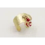 Anillo base labrada dorada mate con ganba esmaltad