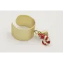 Anillo base labrada dorada mate con ganba esmaltad