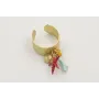 Anillo base labrada dorada mate con estrella esmal
