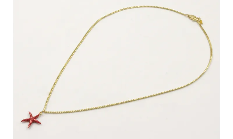 Solitario cadena plana dorada mate con colgante es