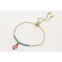 Pulsera cadena plana dorada mate regulable con tir