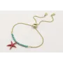 Pulsera cadena plana dorada mate regulable con tir