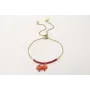 Pulsera cadena plana dorada mate regulable con tir
