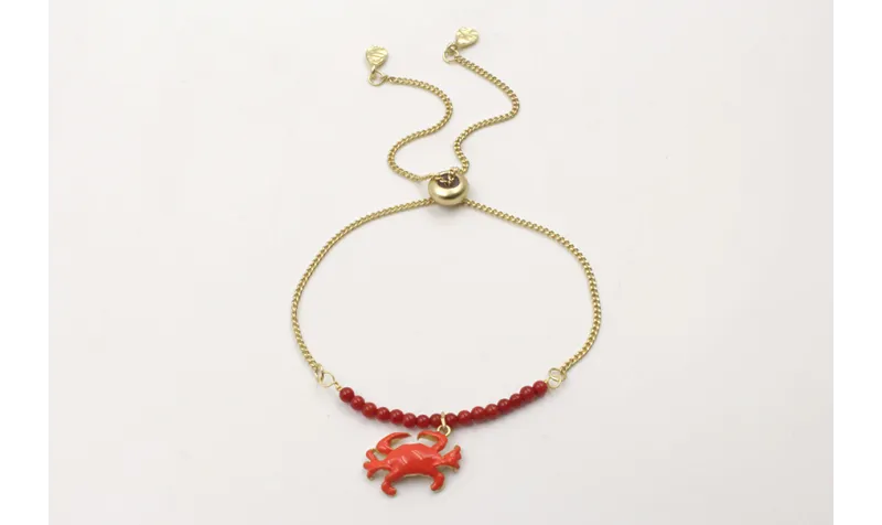 Pulsera cadena plana dorada mate regulable con tir