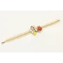 Pulsera cadena espiga dorado brillo con flores esm