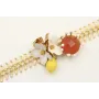 Pulsera cadena espiga dorado brillo con flores esm