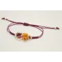 Pulsera hilo granate con nudo serpiente centro tri