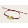 Pulsera hilo granate con nudo serpiente centro ado