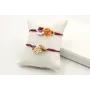 Pulsera hilo granate con nudo serpiente centro ado