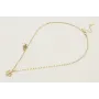 Collar cadena eslabón aplastado dorado mate con pa