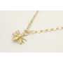 Collar cadena eslabón aplastado dorado mate con pa