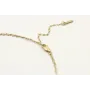 Collar cadena eslabón aplastado dorado mate con pa