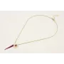 Collar cadena cordón dorado mate con colgante cuña