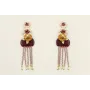 Pendientes flores blanca,morada,naranja,rectangulo