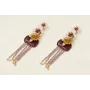 Pendientes flores blanca,morada,naranja,rectangulo