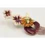 Pendientes flores blanca,morada,naranja,rectangulo