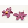 Pendientes flor esmaltada cardenal y brillo mostaz