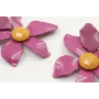 Pendientes flor esmaltada cardenal y brillo mostaz