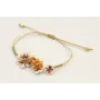 Pulsera hilo fino dorado con nudo serpiente, trio 