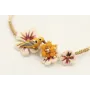 Pulsera hilo fino dorado con nudo serpiente, trio 