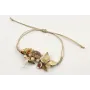 Pulsera hilo fino dorado con nudo serpiente,rama a