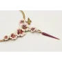 Collar cadena bolas 3 bandas dorada mate con flore