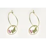 Pendientes aro pequeño con colgante disco cristal