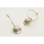 Pendientes aro pequeño con colgante disco cristal