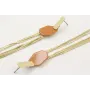 Pendientes perno listón plano dorado mate con hexá