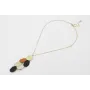 Collar cadena de eslabón doarado mate con hexágono