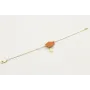 Pulsera cadena de eslabón doarado mate con hexágon