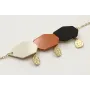 Pulsera cadena de eslabón doarado mate con hexágon