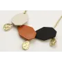 Pulsera cadena de eslabón doarado mate con hexágon